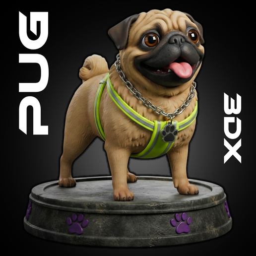 Pug Dog STL | Stilyzed Printable Figure by 3DX