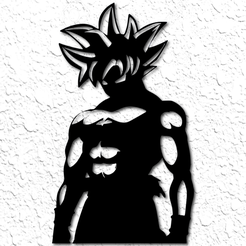 project_20230201_0116350-01.png STL file Dragon Ball Z Wall Art Goku Anime Wall Decor・Model to download and 3D print