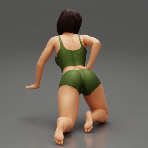 Girl-02.jpg Fichier 3D Fille sexy posant à genoux Modèle d'impression 3D・Objet imprimable en 3D à télécharger, 3DGeshaft