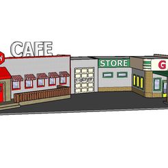 Corner Gas Scenic.JPG 3D-Datei PREMIUM N Scale Rural Town Gas Station & Cafe (#1 of 7 in set)・3D-druckbares Modell zum Herunterladen
