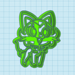 906-Sprigatito.png Бесплатный STL файл Покемон: Вырезатель для печенья Sprigatito・Дизайн 3D-принтера для скачивания