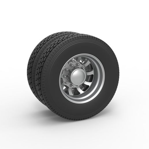 Rear custom wheel of semi truck Version 8 (1:25 Scale)