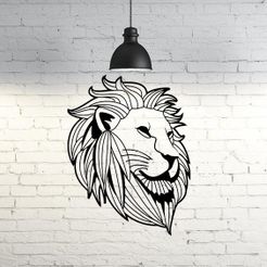 106.Lionface2.jpg Fichier STL Sculpture murale du visage du lion II・Design à télécharger et à imprimer en 3D, UnpredictableLab