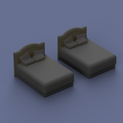 Screen-Shot-2021-02-26-at-10.02.39-PM.png STL file O, HO, N scale Queen Sized Bed・3D print design to download