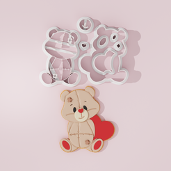Sweet-Boy-Bear-with-Heart.png Sweet Bear With Heart #1 CookieCutter