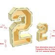 2x2_acotado_render-3d-02.jpg 3D ALPHABET LETTERS & NUMBERS DESIGNS FOR LASER CUTTING +44CM