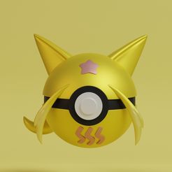 pokeball-kadabra-render.jpg Файл STL Покебол покемона Кадабры・3D модель для печати скачать