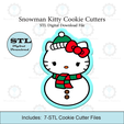 Etsy-Listing-Template-STL.png Snowman Kitty Cookie Cutters | STL File