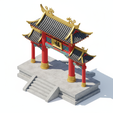 mau268.png 中国古代寺庙大门--御牌坊拱门 3D 模型