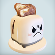 Screenshot-2025-10-21-at-16.09.26.png Tostadora Triste y Enfadada Dejando Caer la Tostada Quemada STL Divertido Modelo de Impresión 3D Decoración de Cocina y Figurita de Dibujos Animados