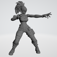 leona.png Fichier STL Leona (King of Fighters XV)・Modèle à télécharger et à imprimer en 3D, Irnkman