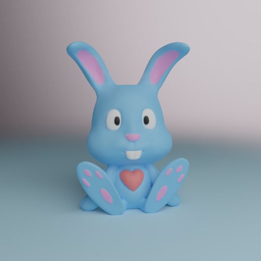 Cute Bunny With A Heart(Support free) 3D model