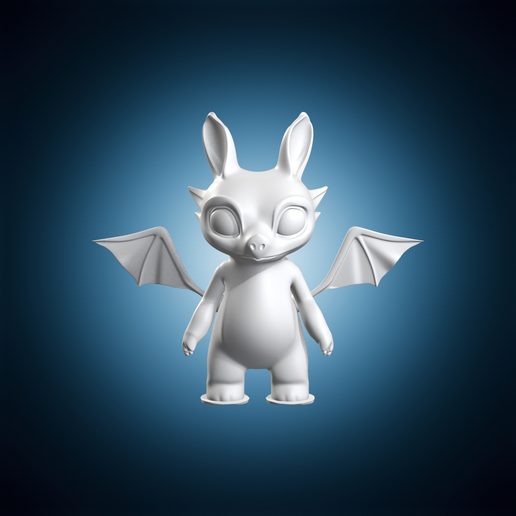 Cute Bat Dragon Creature 3D Model