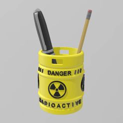 Radioactive-Drum-04.jpg STL file Radioactive Drum Pencil Holder・3D printing template to download, kv_3dmaker