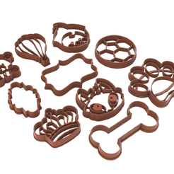 10cort.png STL file Cutters 12 assorted designs・3D printable design to download