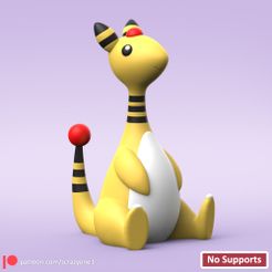 Amoharos01.jpg STL file POKEMON - AMPHAROS (EASY PRINT NO SUPPORT)・3D printer model to download