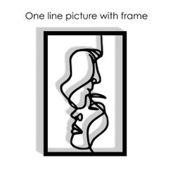 Special-nail-hole-1.jpg One Line picture "Man and Women" with frame