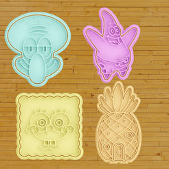 untitled.png STL file COOKIE CUTTER spongebob and friends・3D printable model to download
