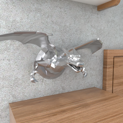 charizard.effectsResult.png Файл STL Charizard Wall LowPoly・3D-печатная модель для загрузки
