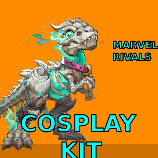 Cosplay Devil Dinosaur Skele Saurus, costume Marvel Rivals Full armor and weapon Shield HELMET  BOW HAMMER Gun Visor Shotgun Spear, trident, Saber Cosplay Kit , kitbash ALl in one