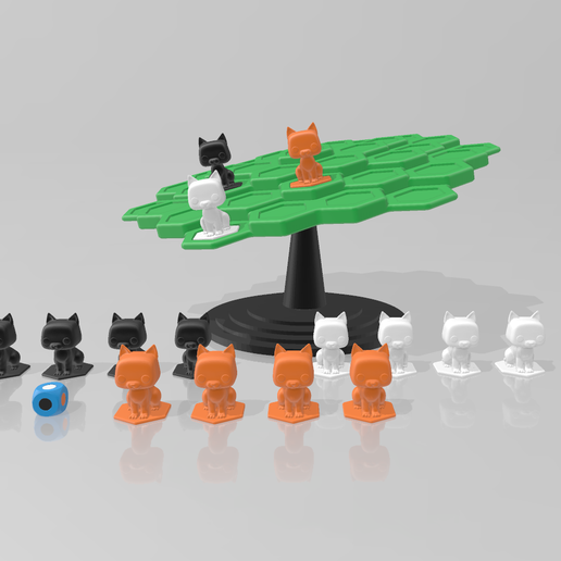 ⚖️ juego equilibrio gatos / balance game cat・ STL File for 3D printing ...