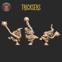 Tricksters.jpg Giggleshade Gitz - 3 Monopose Tricksters 3D File Logo  3D