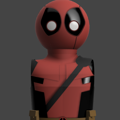 Deadpoolfull.png STL file Playmobil Deadpool Head and body・3D print model to download
