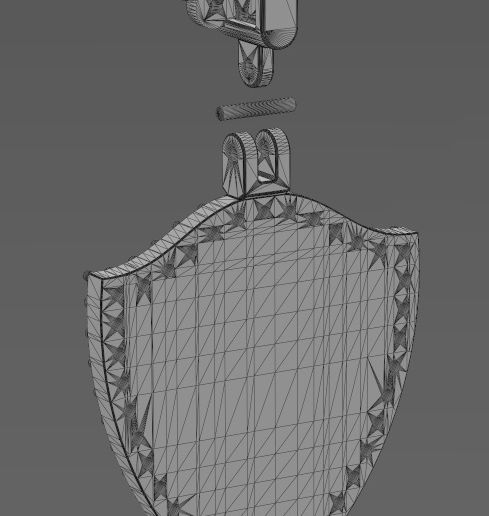 wf1.jpg Diamond shield flower cluster bail pendant 3D print model