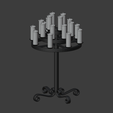 TripleRing-05.png Wrought Iron Candelabra - Triple Tier ( 28mm )