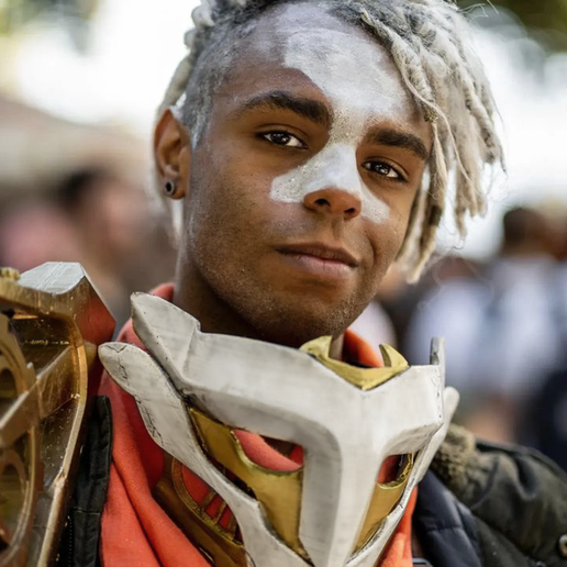 Arcane Ekko Fireflight Mask Hoverboard and Mace for Cosplay