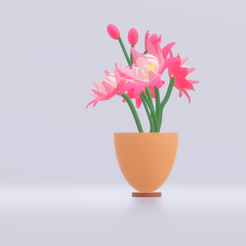 lotusflower1.png 3D file Lotus Flower Vase・Design to download and 3D print