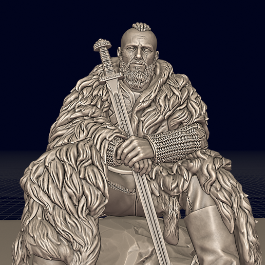 Iron-Clad Nordic Warrior – Rugged Viking Hero Statue STL