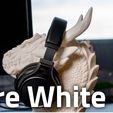 white.jpg Dragon Head Phone Stand / Headset Holder