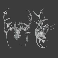 eikthyr.jpg Archivo STL Cabeza de trofeo Eikthyr Deer Boss con gancho inspirada en Valheim・Objeto para impresora 3D para descargar