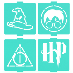 1.png Harry Potter stencil set of 4 for Coffee and Baking