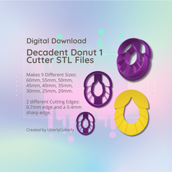 Cover-7.png Clay Cutter STL File Decadent Donut 1 - Elegant Earring Digital File Download- 9 sizes & 2 Cutter Versions, cookie cutter