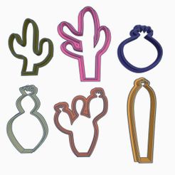 CactusCutters.JPG Free STL file Cactus Cookie Cutters・3D printer model to download