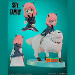 cuadrado.png STL file Anya y Bond fanart・3D printing model to download