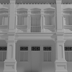 Perenakan House 3.png Archivo STL gratuito Casa Peranakan Escala N・Design para impresora 3D para descargar