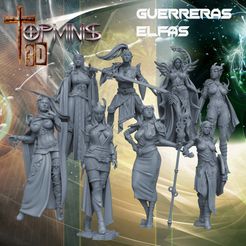 PORTADA-ELFAS-VESTIDAS-REDUCIDA.jpg Fichier STL ELF WARRIORS FOR RPG WAR HAMER・Modèle pour imprimante 3D à télécharger