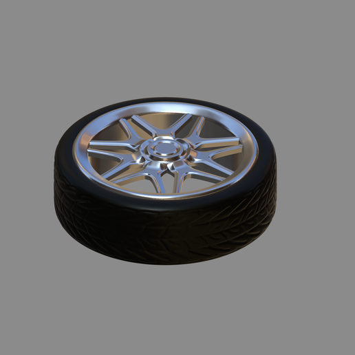 🚗 4 Pack wheels custom model car rims with tire・Free STL File for ・Cults
