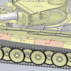 A24-2.jpg The two types of side skirts on the early models of the Tiger tank.(STL-35)
