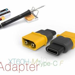 Adapter-XT60H-M-to-Type-C-F.jpg Free STL file Adapter XT60H-M to Type-C F・3D printer design to download