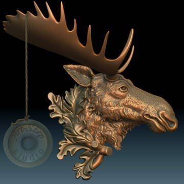 moose head - 3D model önizlemesi
