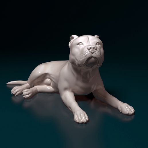 ⬇️ Pitbull lying down・ STL File for 3D printing・Cults