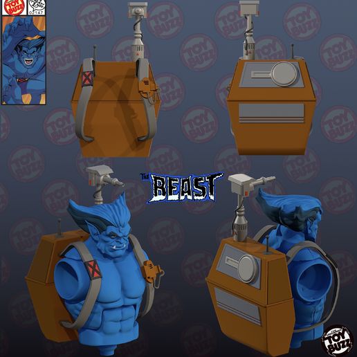 🎒 Beast 1/12 custom kit heads and backpack・ 3D File for 3D printing・Cults