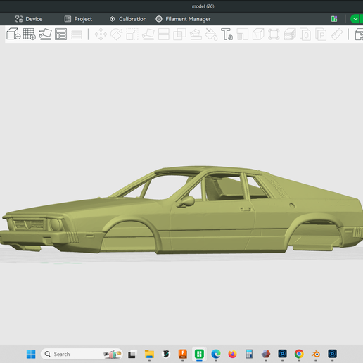 1976 Lancia Scorpion sports car model, 1/32 scaled true, scalable to sizes desired, hollow shell body, slot car, rc car, 3d print, stl file