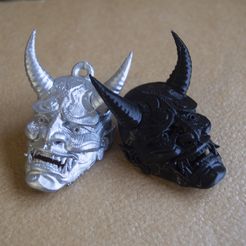 oni-mask.jpg STL-Datei Charme / Schlüsselanhänger Maske Oni・Modell zum Herunterladen und 3D-Drucken