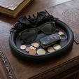 2.png Gothic Bat & Rose Jewelry Tray STL – Dark Trinket Dish for 3D Printing
