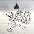 48.Unicorn2.jpg Sculpture murale de licorne 2D